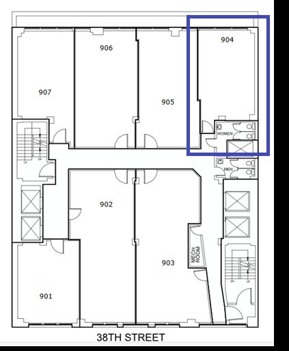 262 W 38th St, New York, NY à louer Plan d’étage– Image 1 sur 1