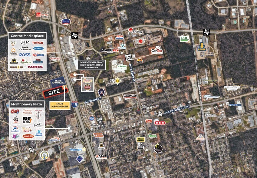 I-45, Conroe, TX à vendre - Aérien – Image 2 sur 2