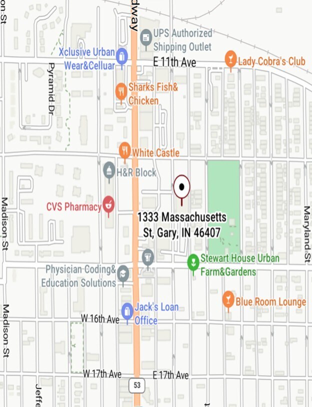 1333 Massachusetts St, Gary, IN à vendre Aérien– Image 1 sur 2