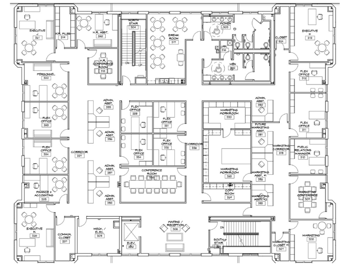 306 E North St, Greenville, SC à louer Plan d’étage– Image 1 sur 1