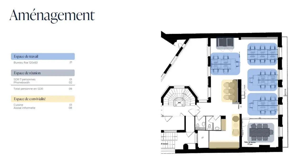 21 Rue Auber, Paris à louer Plan d’étage– Image 1 sur 2