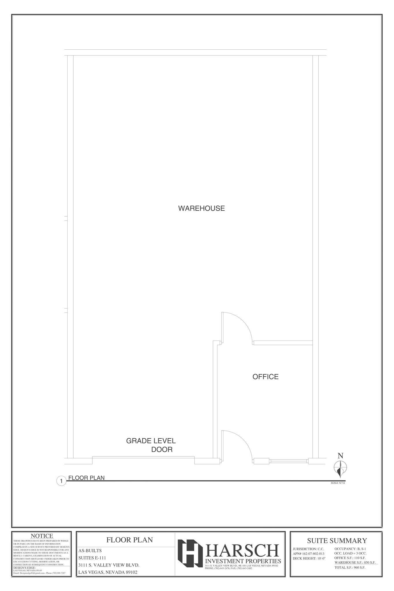 3111 S Valley View Blvd, Las Vegas, NV à louer Plan de site– Image 1 sur 1