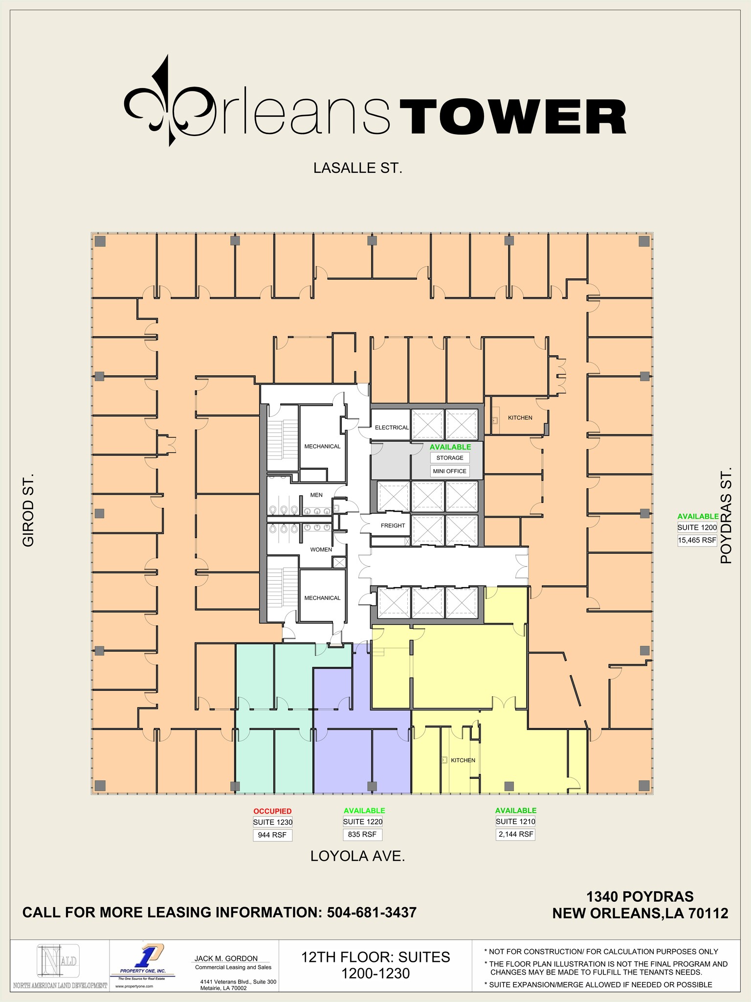 1340 Poydras St, New Orleans, LA à louer Plan de site– Image 1 sur 1
