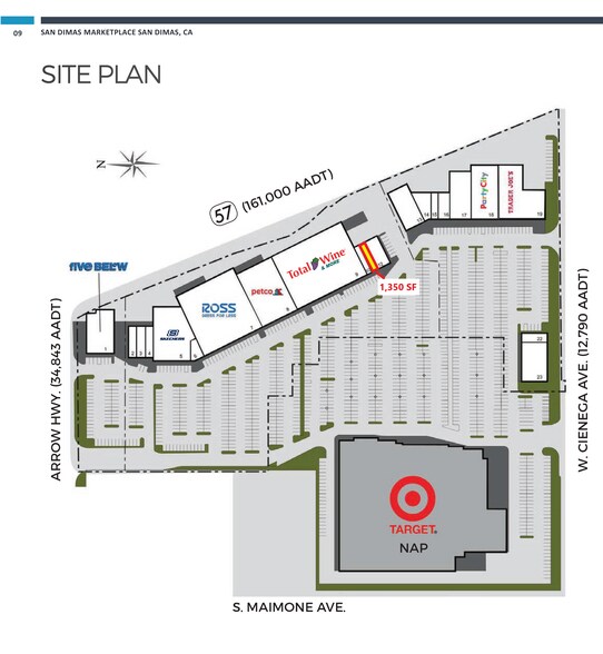 802-870 W Arrow Hwy, San Dimas, CA à louer - Plan de site – Image 2 sur 2