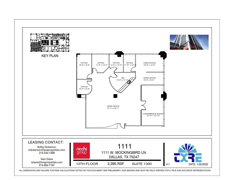1111 W Mockingbird Ln, Dallas, TX à louer Plan d’étage– Image 1 sur 1