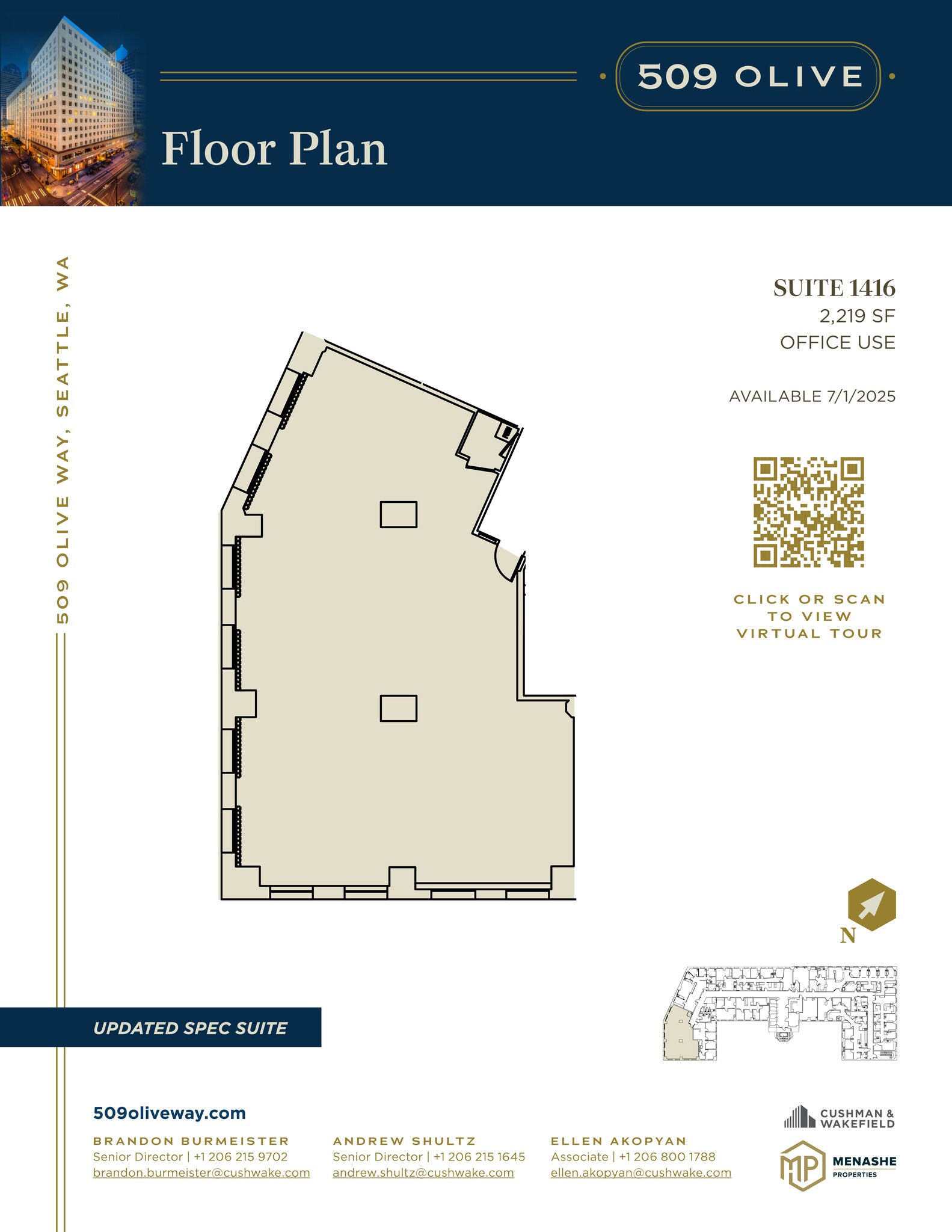 509 Olive Way, Seattle, WA à louer Plan de site– Image 1 sur 1