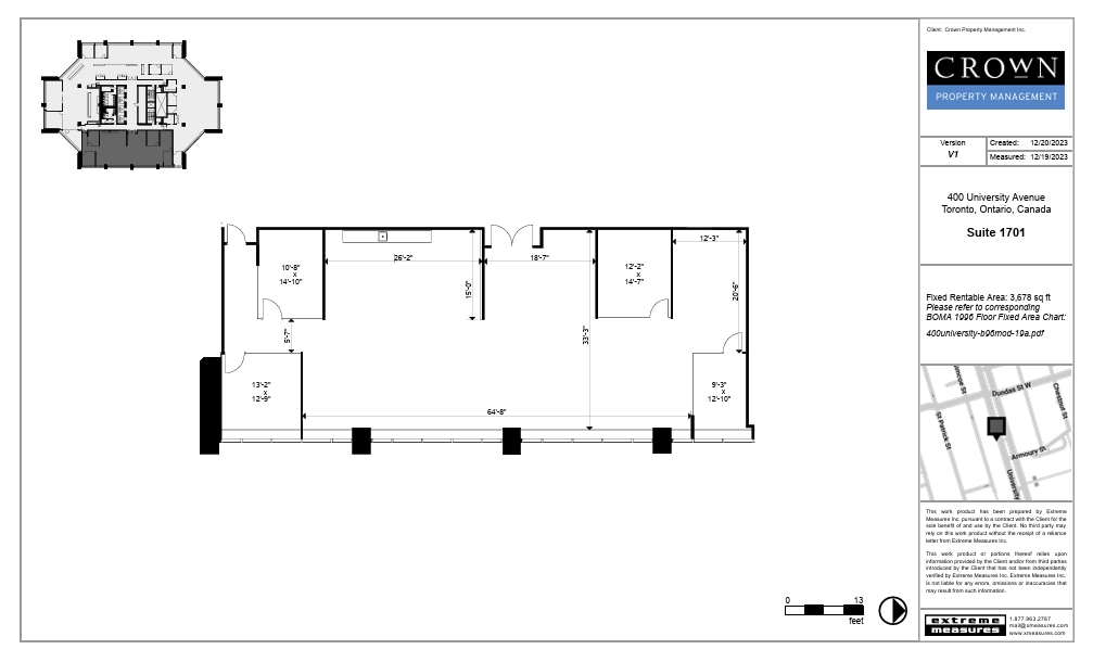 400 University Ave, Toronto, ON à louer Plan d’étage– Image 1 sur 1