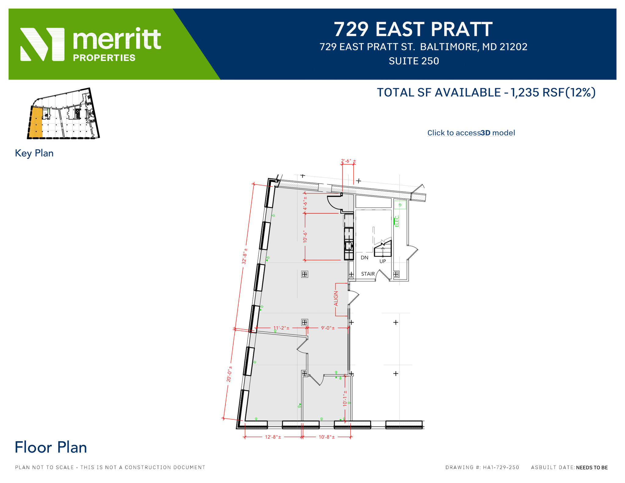 729 E Pratt St, Baltimore, MD à louer Plan d’étage– Image 1 sur 1