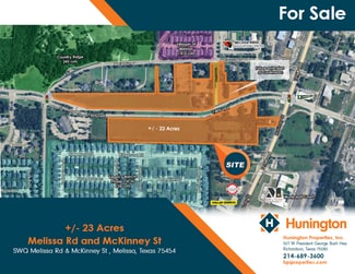Plus de détails pour NW & SW Quadrant of E Melissa Rd & McKinney St, Melissa, TX - Terrain à vendre