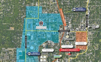 288 S School Ave, Fayetteville, AR - VUE AÉRIENNE  vue de carte