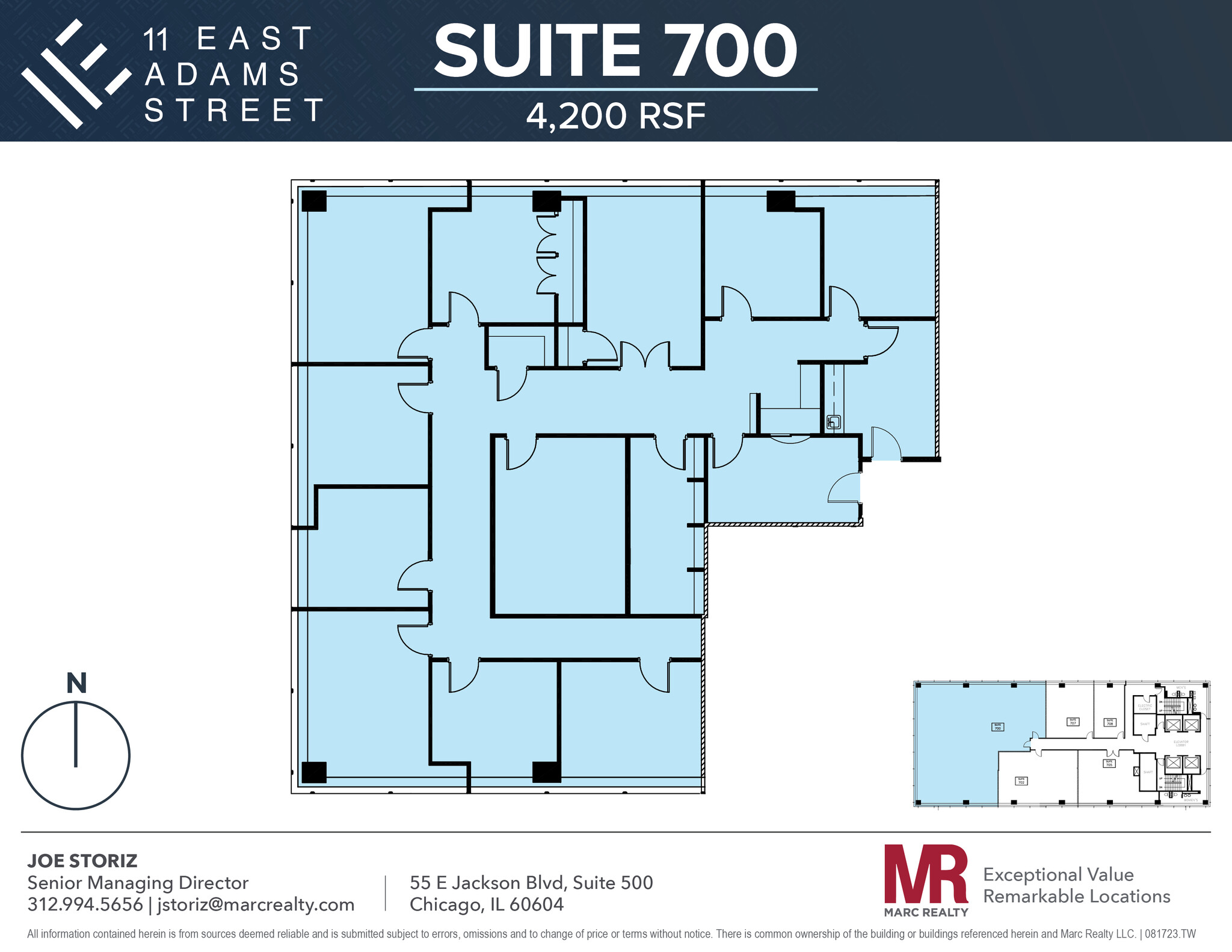 11 E Adams St, Chicago, IL à louer Plan d’étage– Image 1 sur 10