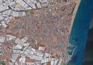Roquetas de Mar, ALM - Vue aérienne vue de carte