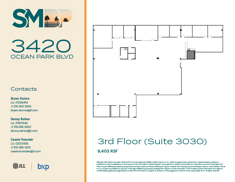 3420 Ocean Park Blvd, Santa Monica, CA à louer Plan d’étage– Image 1 sur 4
