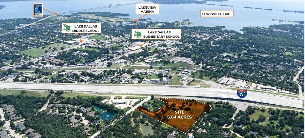 1008-1020 Hickory Creek Rd, Lake Dallas, TX à vendre - Aérien – Image 2 sur 3