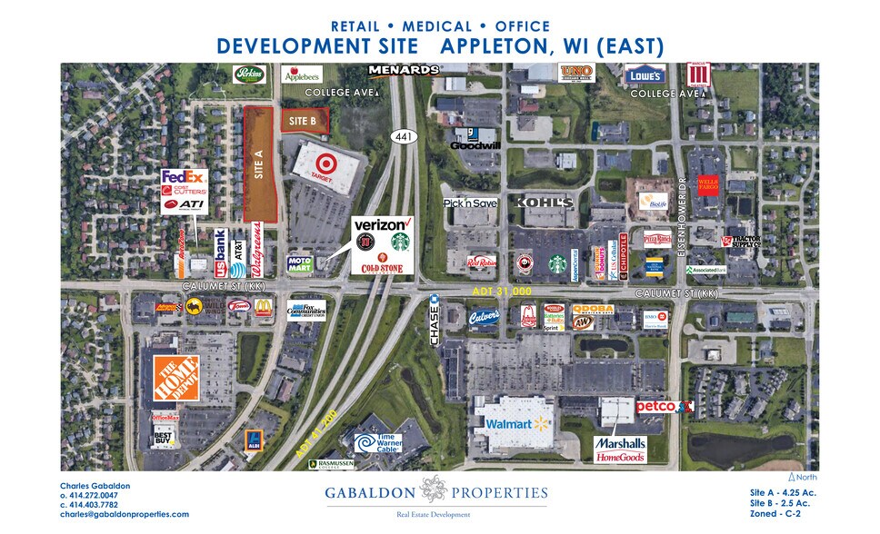Hwy 441 & Calumet St, Appleton, WI à vendre - Aérien – Image 1 sur 1