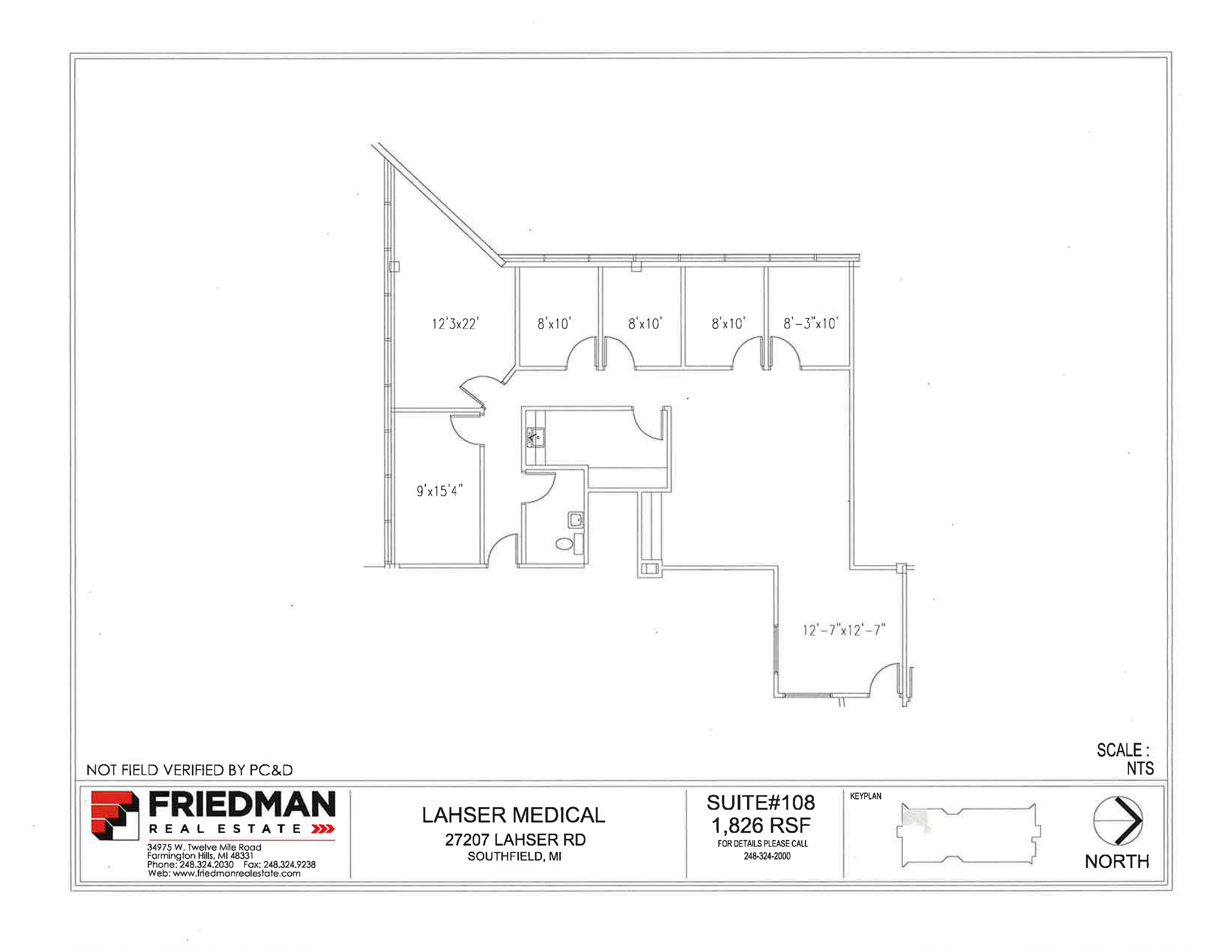 27177 Lahser Rd, Southfield, MI à louer Plan d’étage– Image 1 sur 1