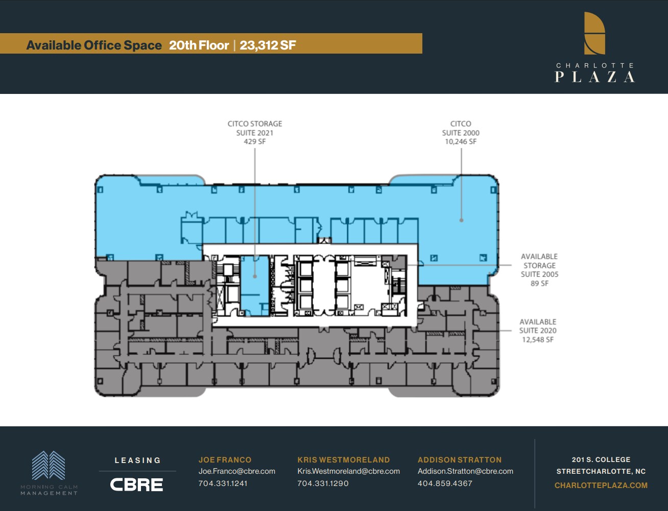 201 S College St, Charlotte, NC à louer Plan d’étage– Image 1 sur 1