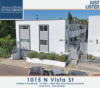 Plus de détails pour 1015 N Vista St, West Hollywood, CA - Logement à vendre