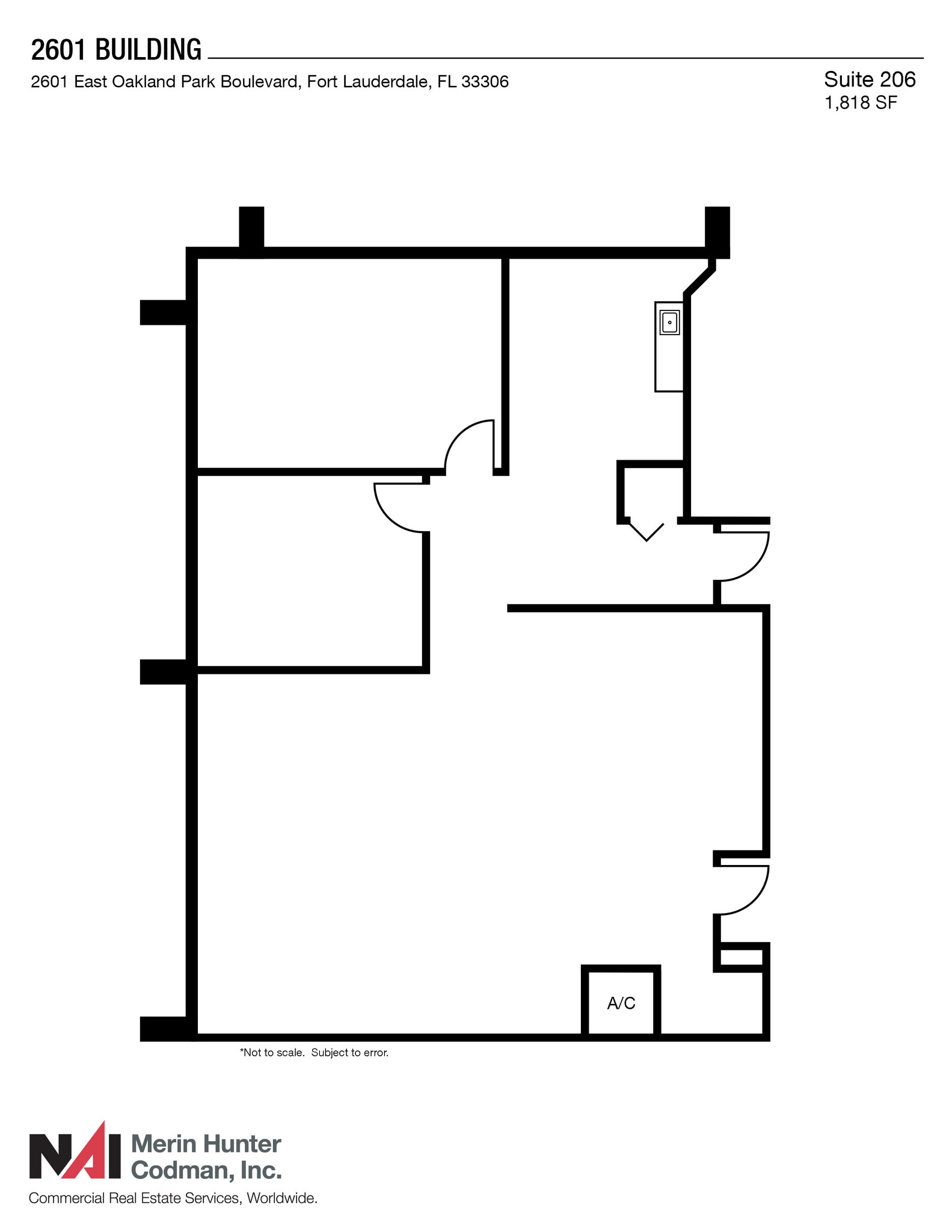2601 E Oakland Park Blvd, Fort Lauderdale, FL à louer Plan d’étage– Image 1 sur 1
