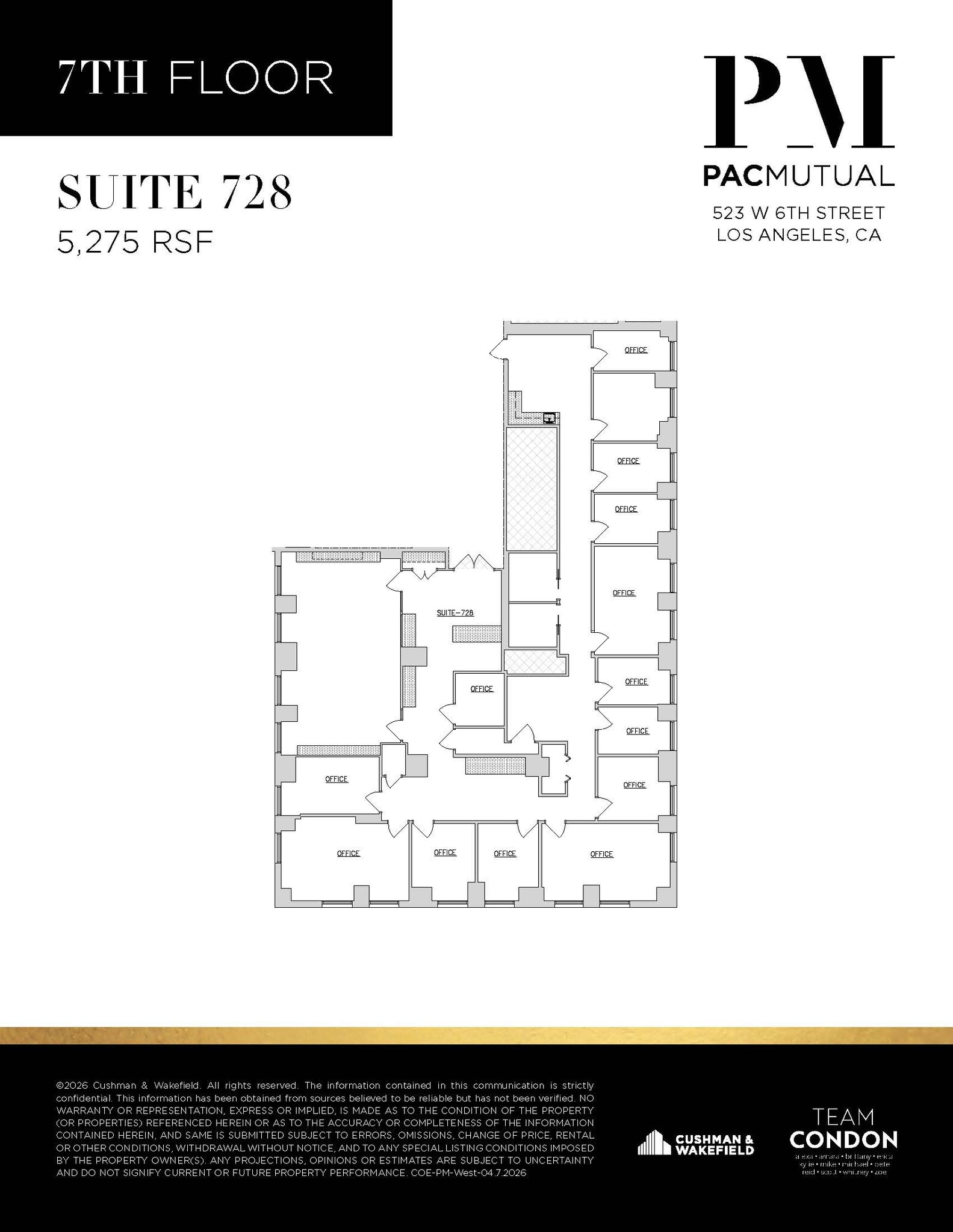 523 W 6th St, Los Angeles, CA à louer Plan d’étage– Image 1 sur 4