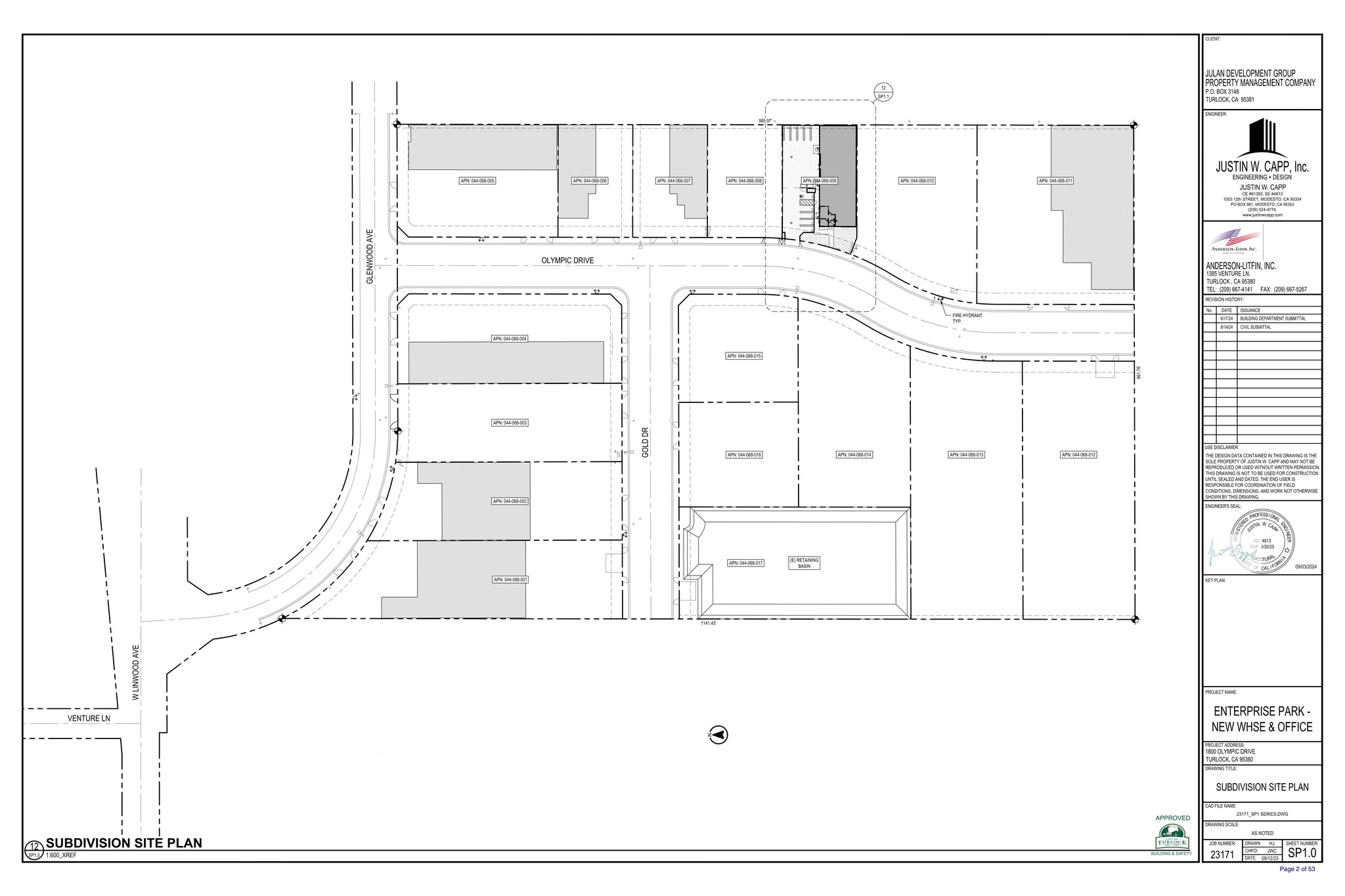 1800 Olympic Dr, Turlock, CA à louer Plan de site– Image 1 sur 1