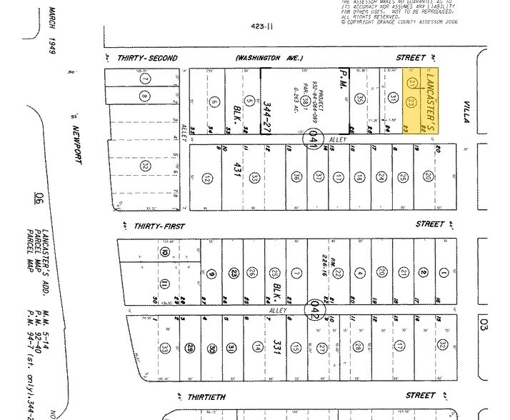 432-436 32nd St, Newport Beach, CA à louer - Plan cadastral – Image 2 sur 7