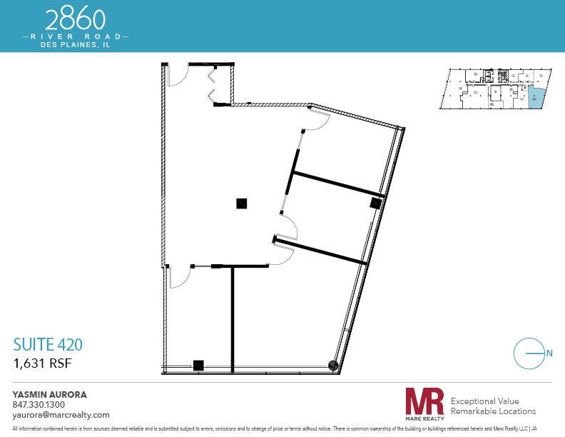 2860 S River Rd, Des Plaines, IL à louer Plan d’étage– Image 1 sur 1