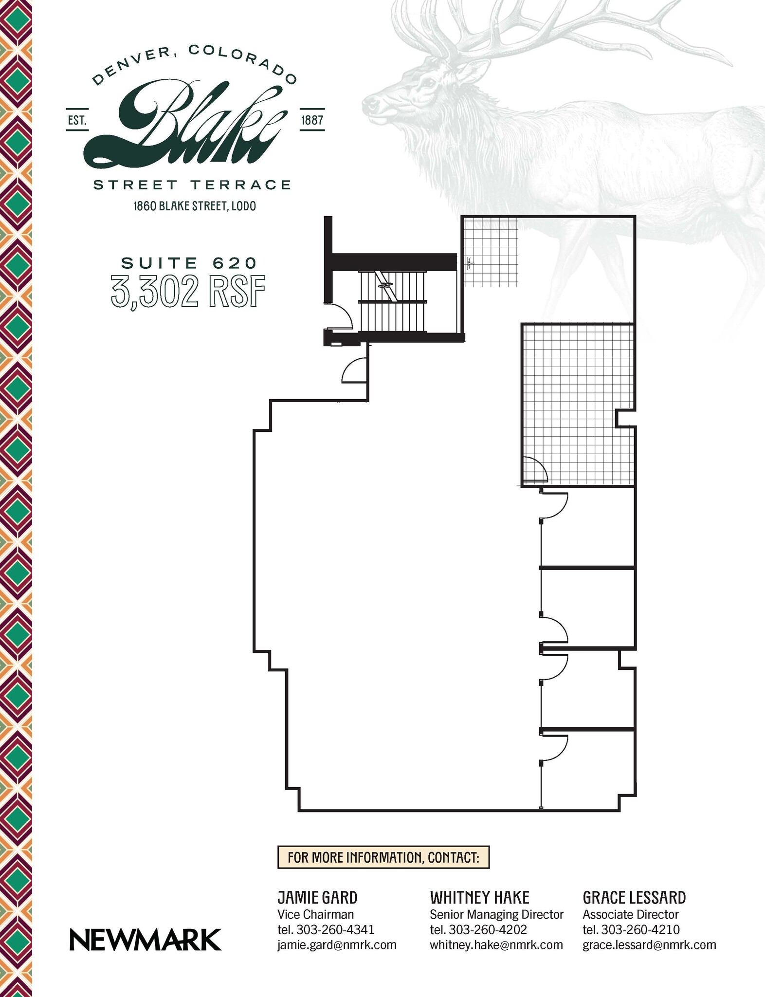 1860 Blake St, Denver, CO à louer Plan d’étage– Image 1 sur 2