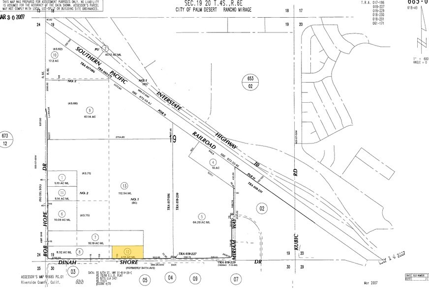 N Dinah Shore Dr @ Bob Hope Dr, Rancho Mirage, CA à vendre - Plan cadastral – Image 3 sur 8