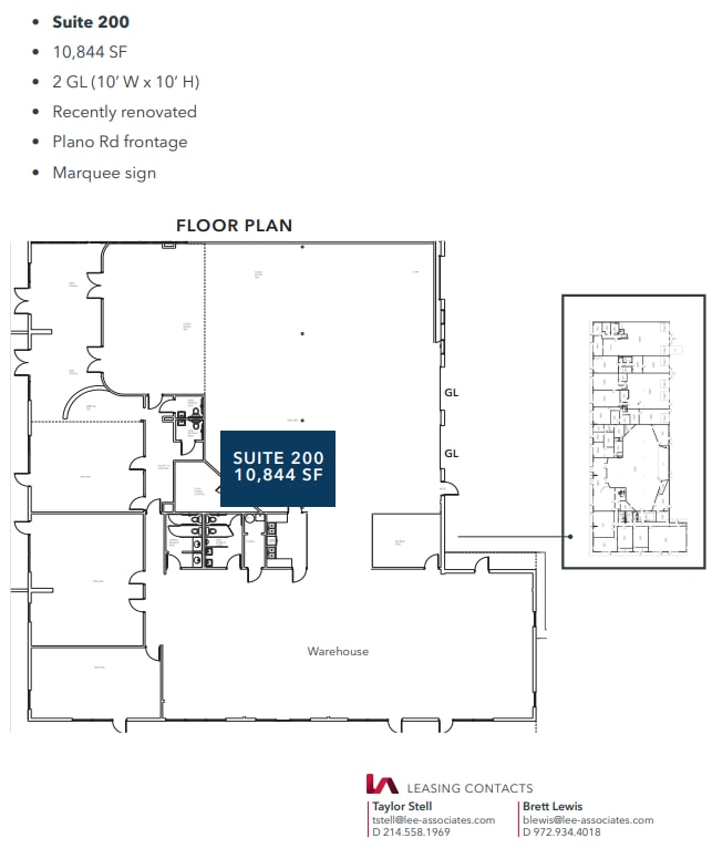 11550 Plano Rd, Dallas, TX à louer Plan d’étage– Image 1 sur 1