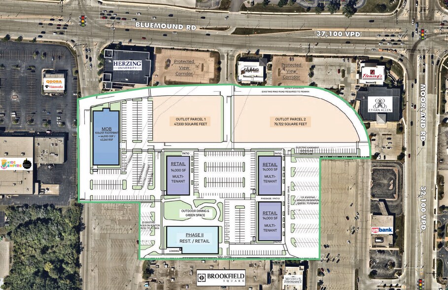 15875 W Bluemound Rd, Brookfield, WI à louer - Photo de l’immeuble – Image 2 sur 13