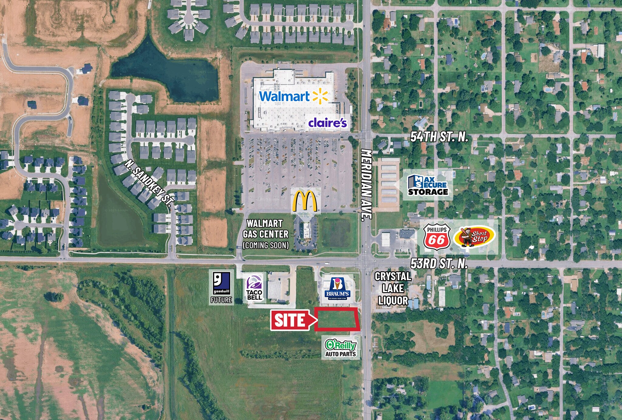 S. of SW/C at Meridian & 53rd St., Wichita, KS à vendre Aérien– Image 1 sur 7
