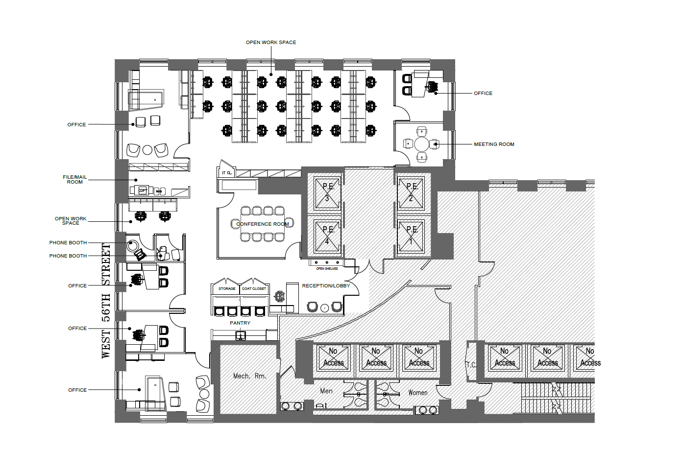 152 W 57th St, New York, NY à louer Plan d’étage– Image 1 sur 1