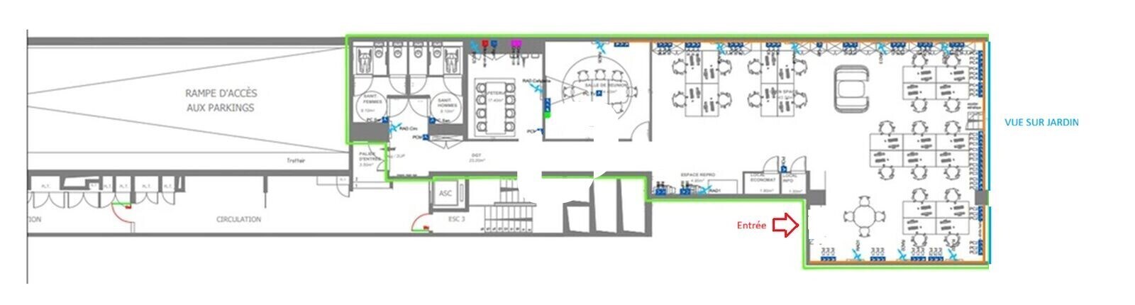 Bureau dans Paris à vendre Plan d’étage– Image 1 sur 2