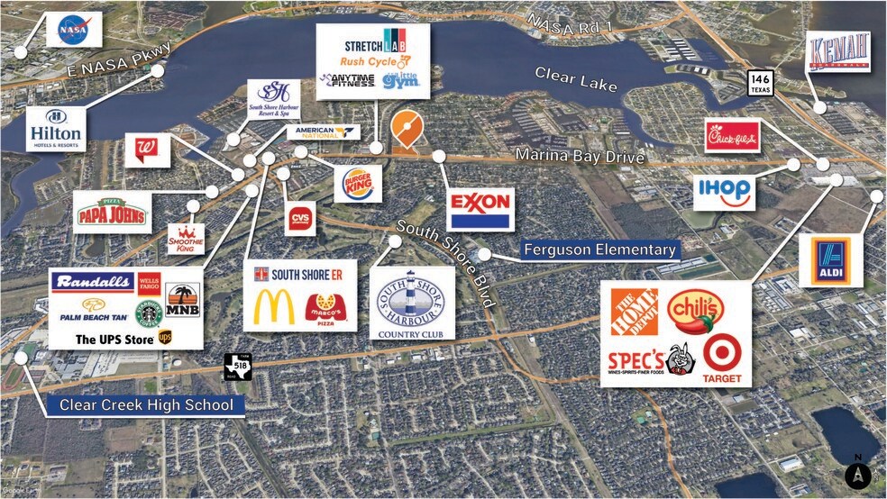 Nwc Marina Bay Drive & Cypress Bay Blvd, Kemah, TX à vendre - Aérien – Image 2 sur 2