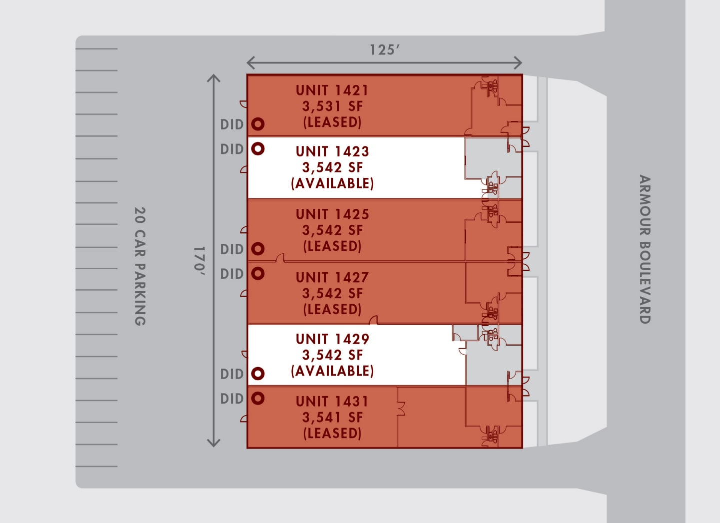 1421-1431 Armour Blvd, Mundelein, IL à louer Plan de site– Image 1 sur 1