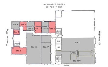 963 Transport Way, Petaluma, CA à louer Plan d’étage– Image 2 sur 2