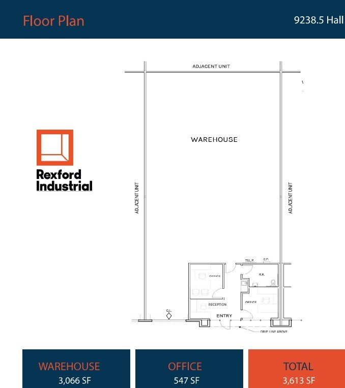 9220-9268 1/2 Hall Rd, Downey, CA à louer Plan d’étage– Image 1 sur 1