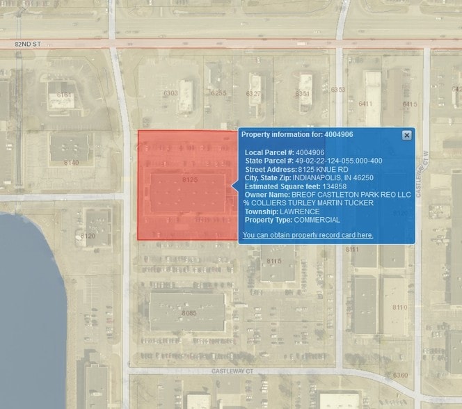 8125 Knue Rd, Indianapolis, IN à louer - Plan cadastral – Image 1 sur 1