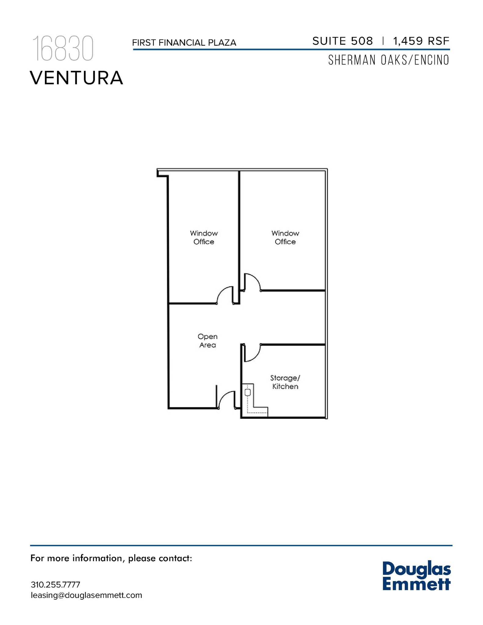 16830 Ventura Blvd, Encino, CA à louer Plan d’étage– Image 1 sur 1