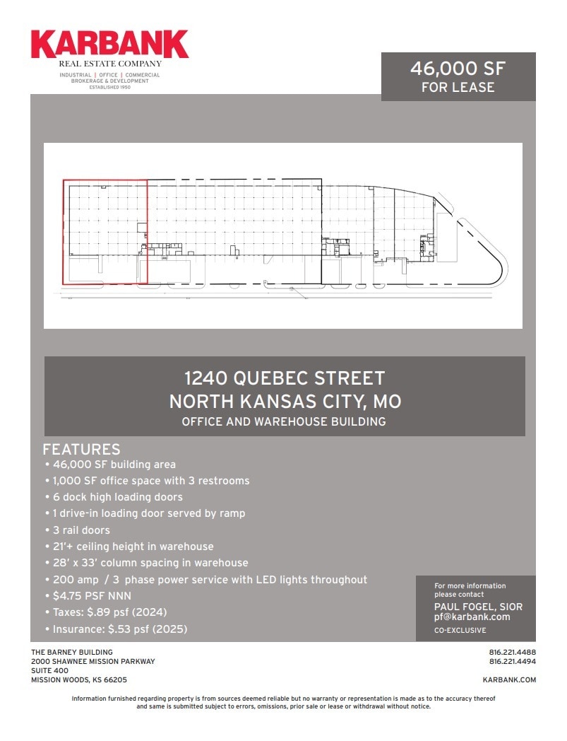 1240-1348 Quebec St, North Kansas City, MO à louer Plan d’étage– Image 1 sur 1