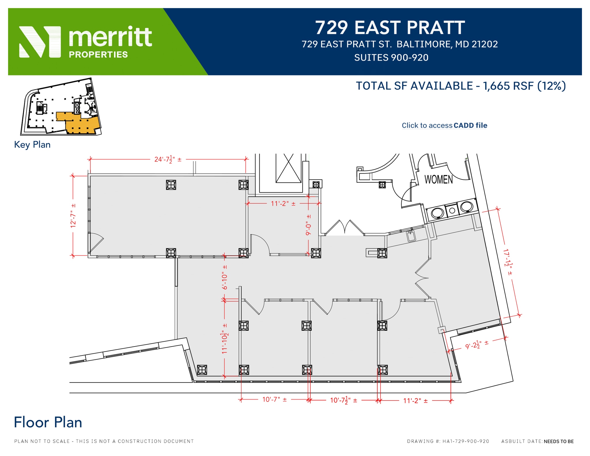 729 E Pratt St, Baltimore, MD à louer Plan d’étage– Image 1 sur 1