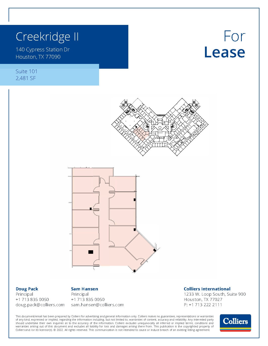 110-140 Cypress Station Dr, Houston, TX à louer Plan d’étage– Image 1 sur 1
