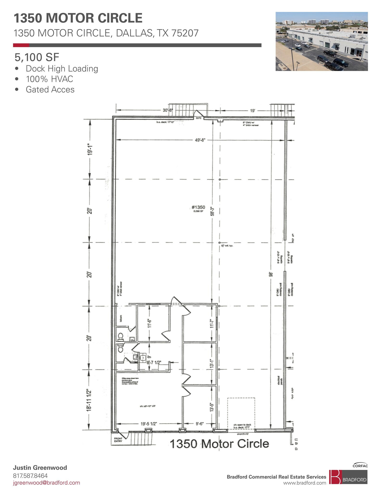 1350 Motor Cir, Dallas, TX à louer Plan d’étage– Image 1 sur 6
