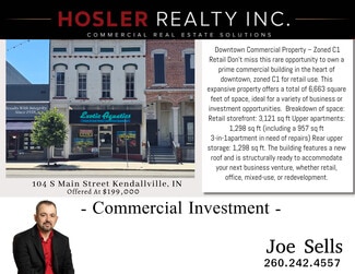 Plus de détails pour 104 S Main St, Kendallville, IN - Local commercial à vendre