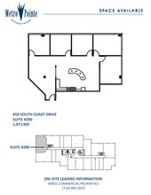950 S Coast Dr, Costa Mesa, CA à louer Plan d’étage– Image 1 sur 1