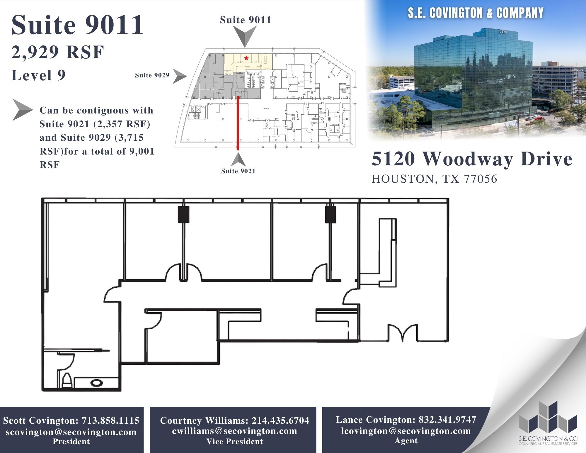 5120 Woodway Dr, Houston, TX à louer Plan d’étage– Image 1 sur 2