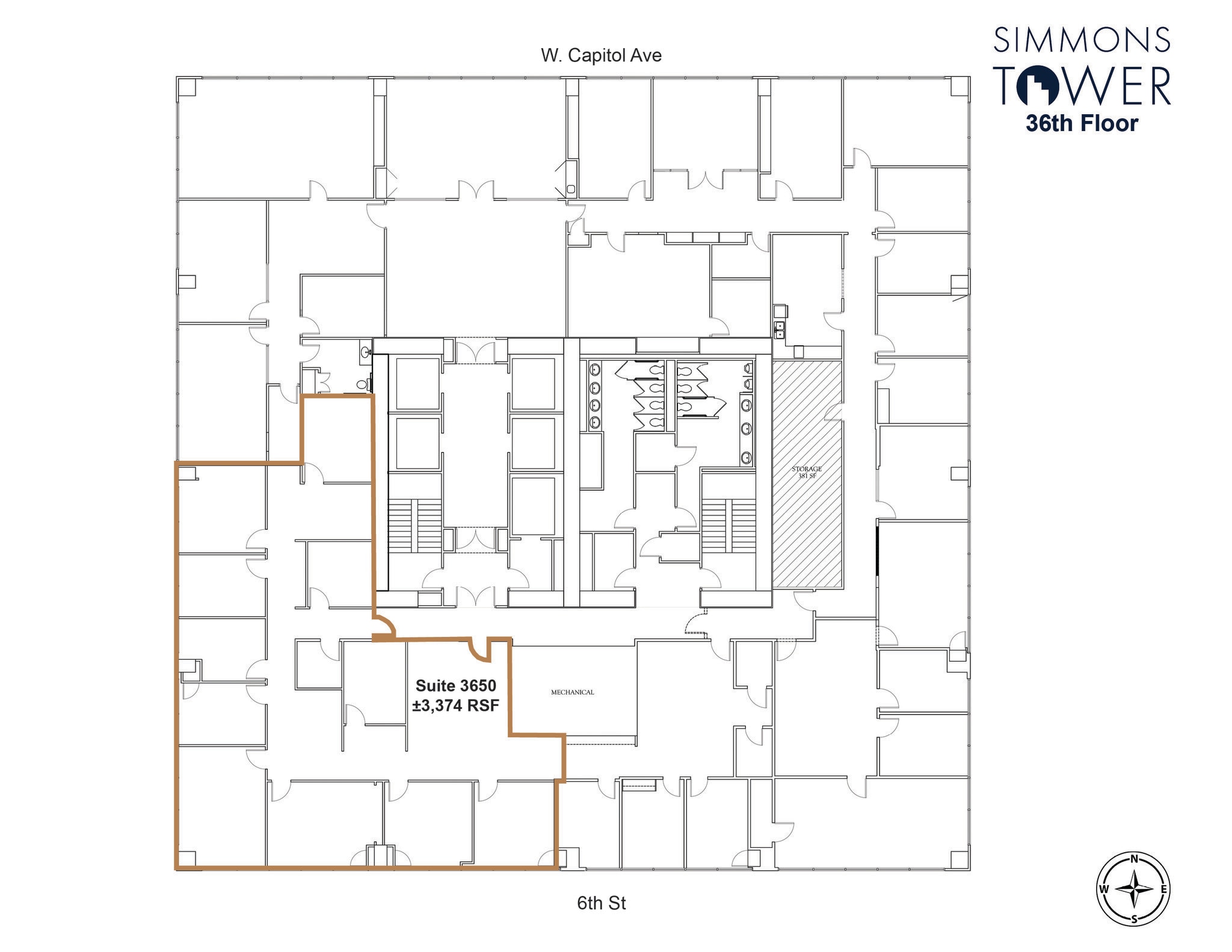 425 W Capitol Ave, Little Rock, AR à louer Plan d’étage– Image 1 sur 1