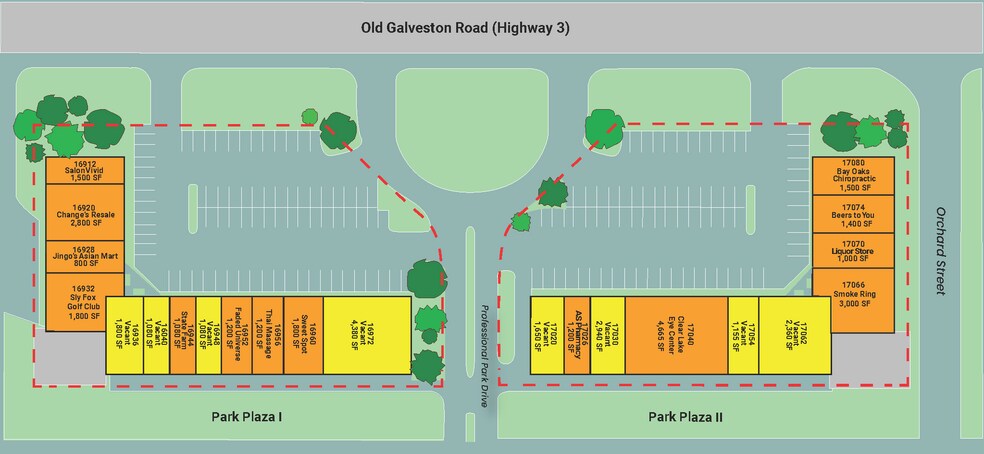 16912-16972 Old Galveston Rd, Webster, TX à louer - Plan de site – Image 2 sur 15