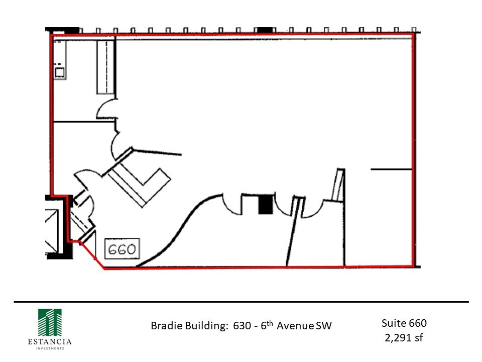 630 6th Ave SW, Calgary, AB à louer Plan d’étage– Image 1 sur 6